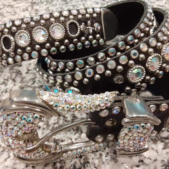 KIPPYS KIPPY belt bling leather crystal stones (fits approx. waist 25-32\